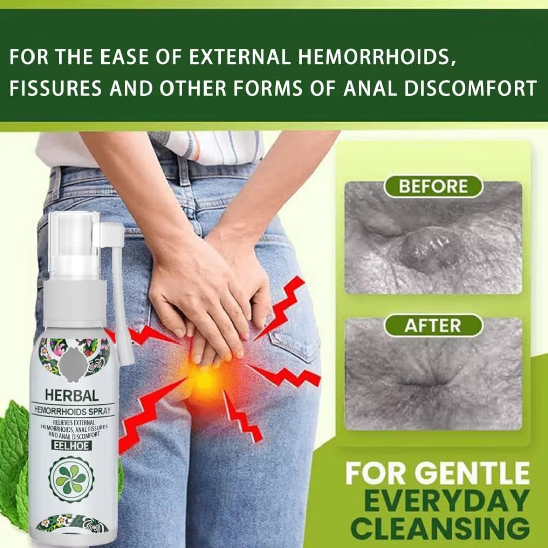 Spray Herbal Anti-Hémorroïdes - Soulagement Naturel, Fissures & Inconfort Anal