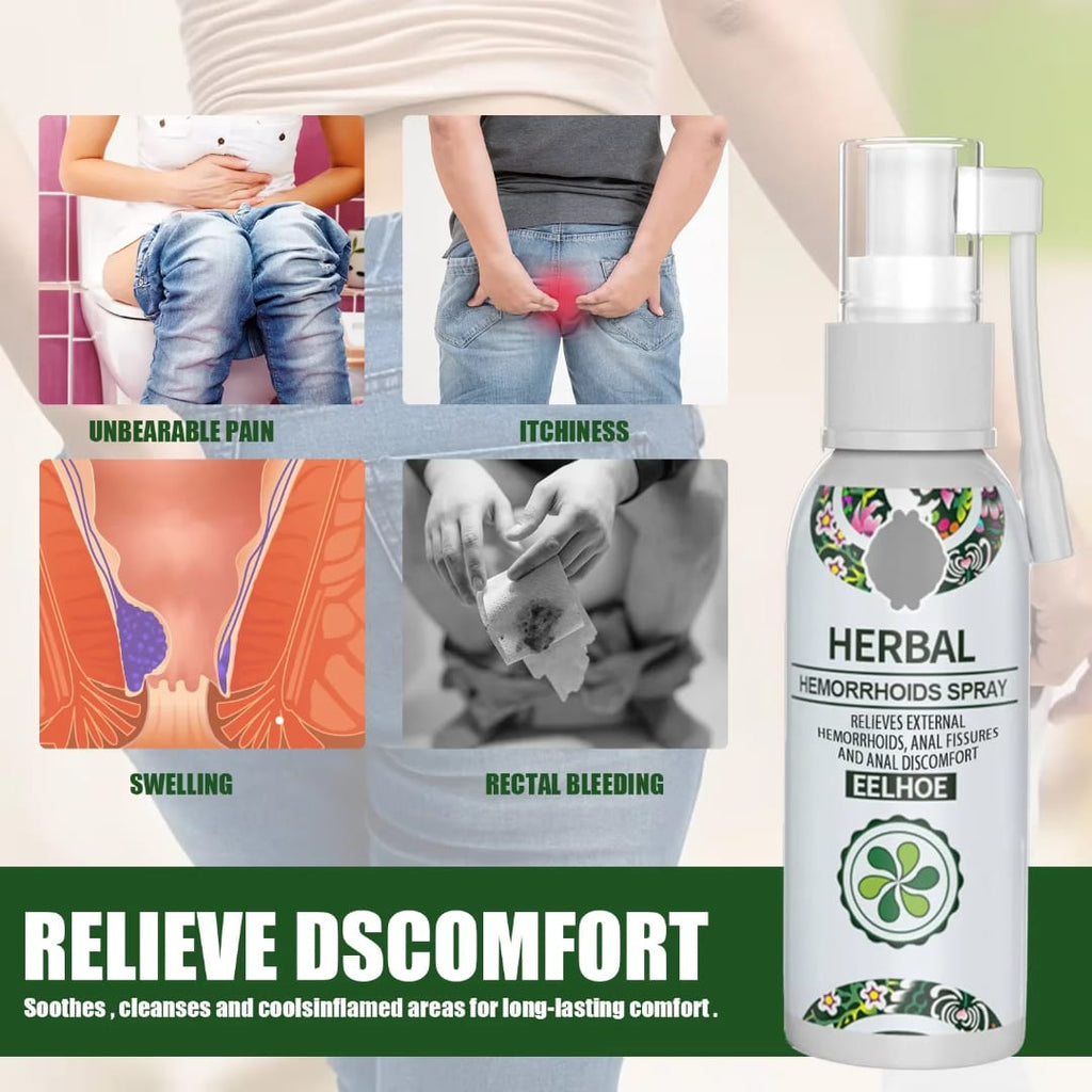 Spray Herbal Anti-Hémorroïdes - Soulagement Naturel, Fissures & Inconfort Anal