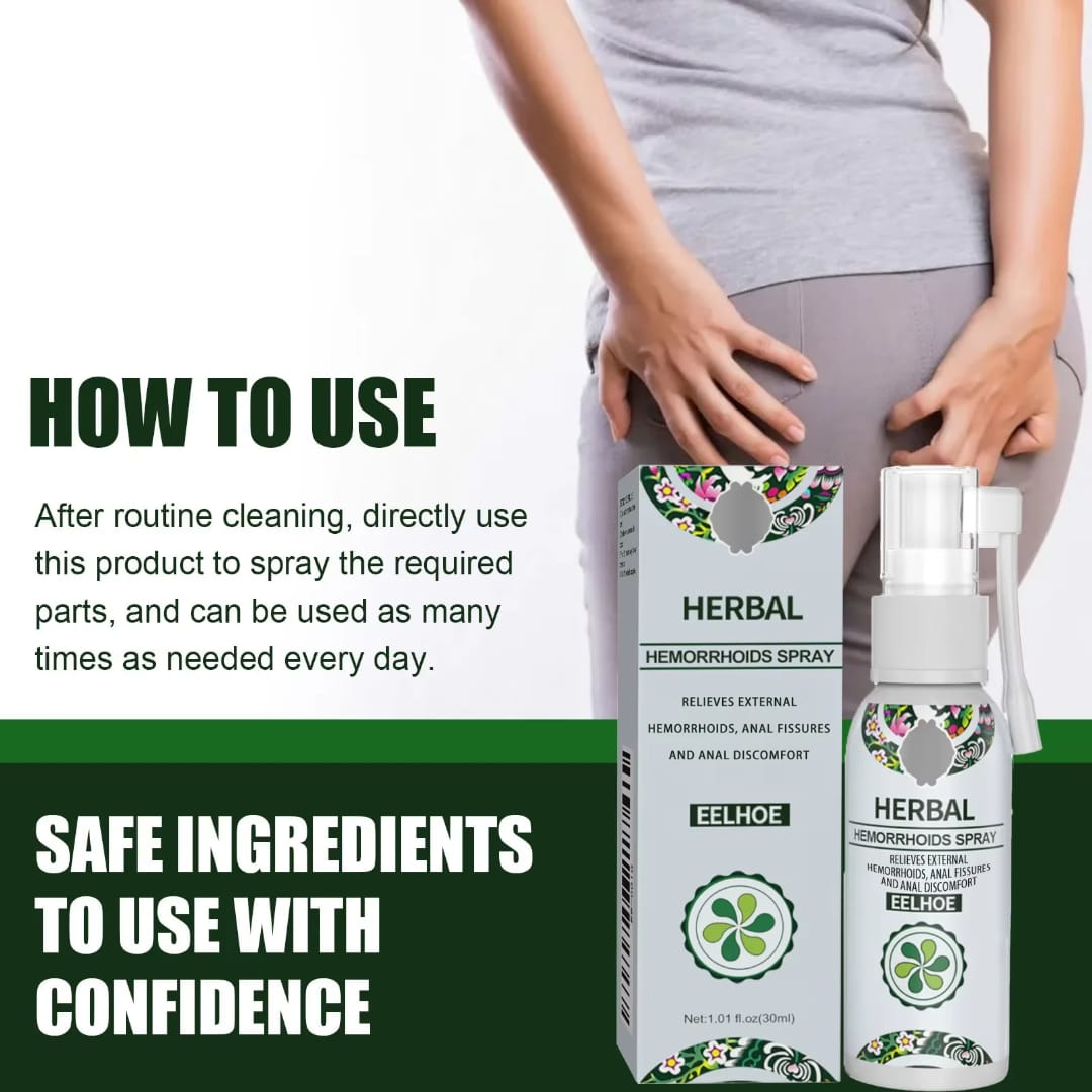 Spray Herbal Anti-Hémorroïdes - Soulagement Naturel, Fissures & Inconfort Anal
